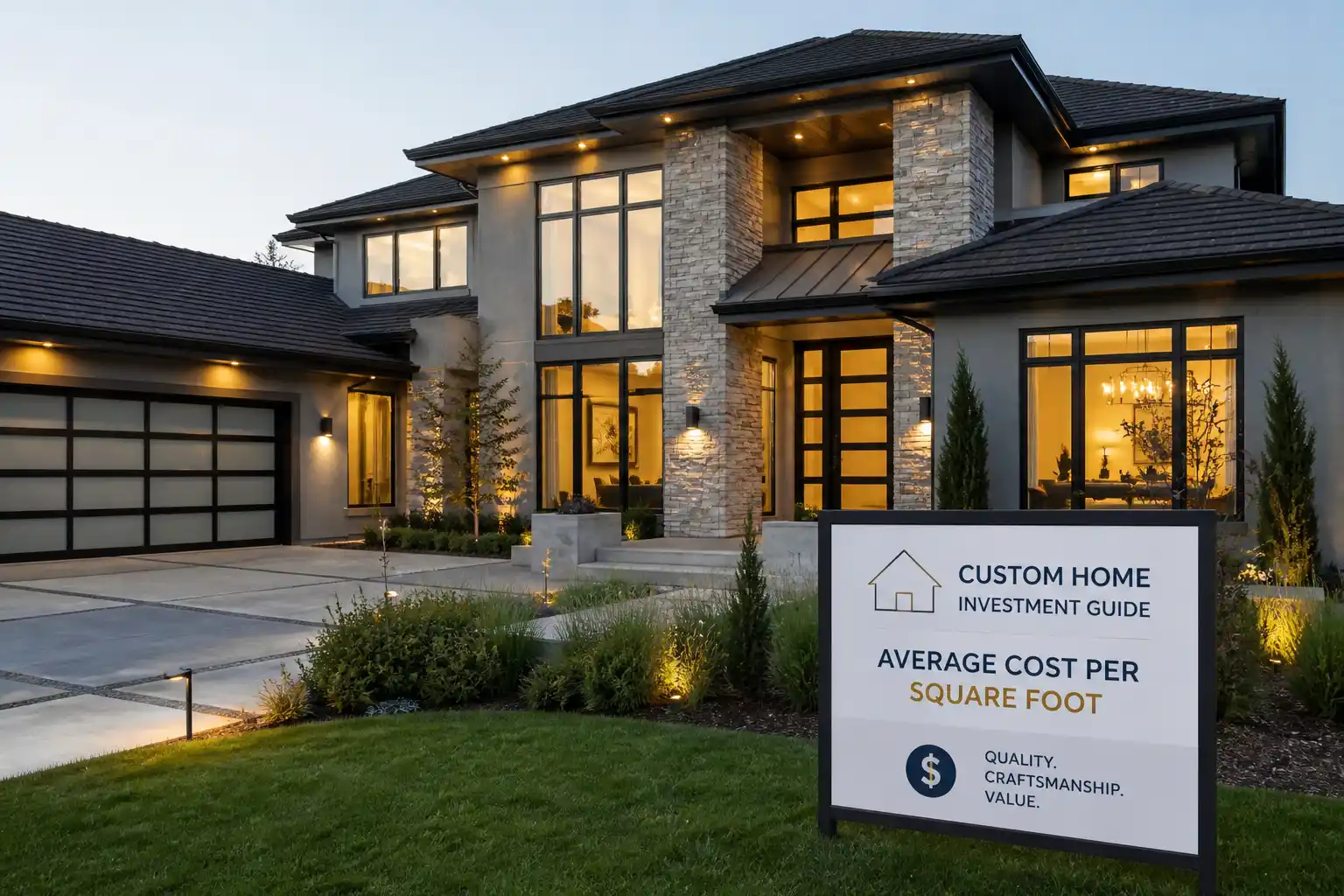 Average cost per square foot for a custom home builder