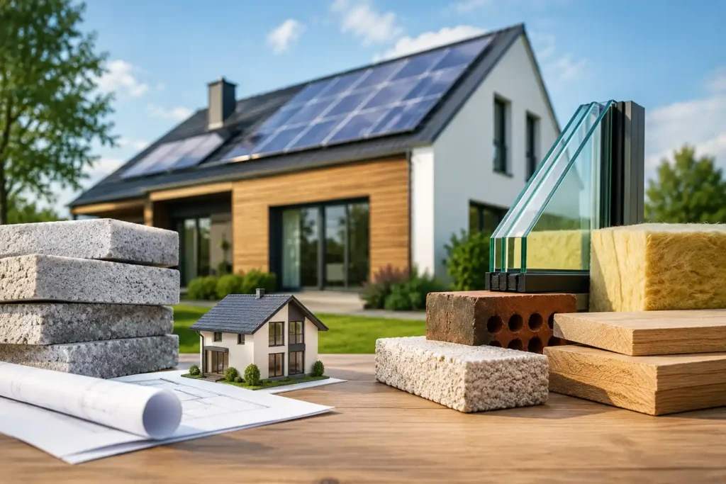 Recommended materials for energy-efficient custom homes.