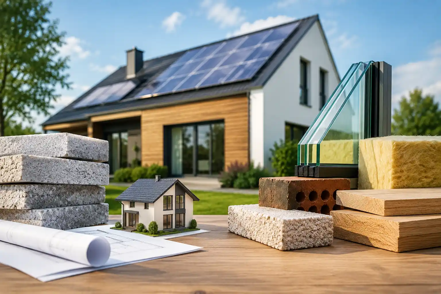 Recommended materials for energy-efficient custom homes.