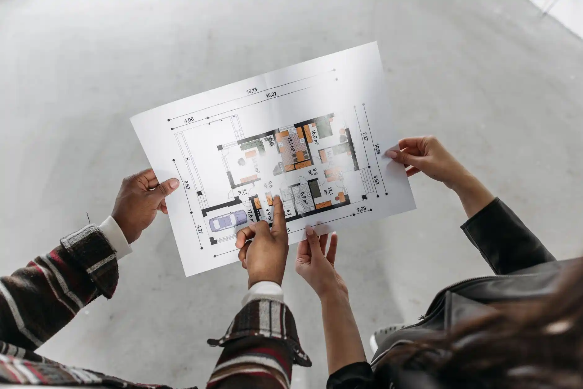 Editorial photograph illustrating "Phase 1: Initial Planning and Feasibility" in the context of how long does a whole house remodel take, natural daylight, realistic setting, no...