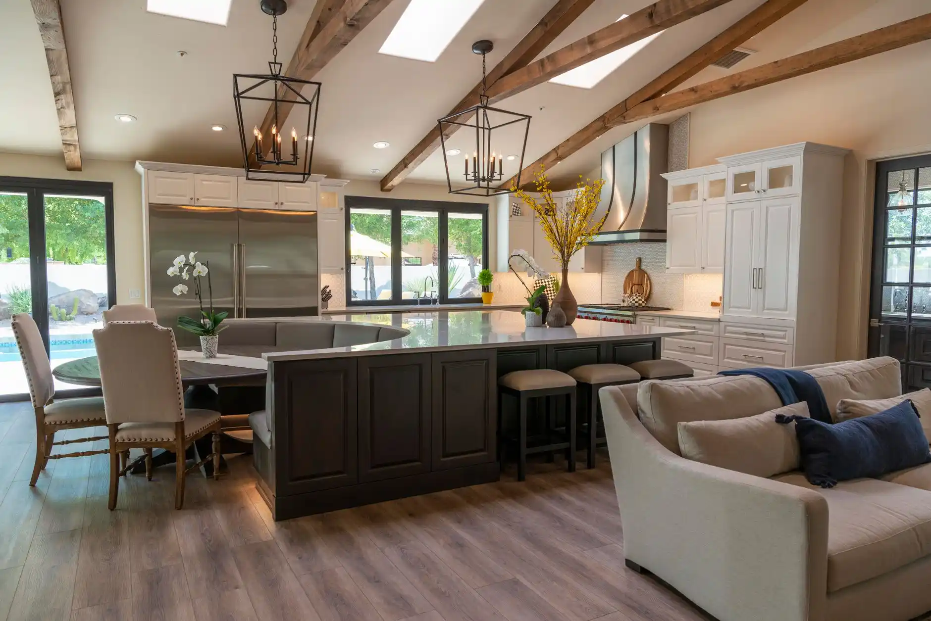 Editorial photograph illustrating "Start With the Kitchen Layout" in the context of kitchen island size guide, natural daylight, realistic setting, no text or logos in frame.