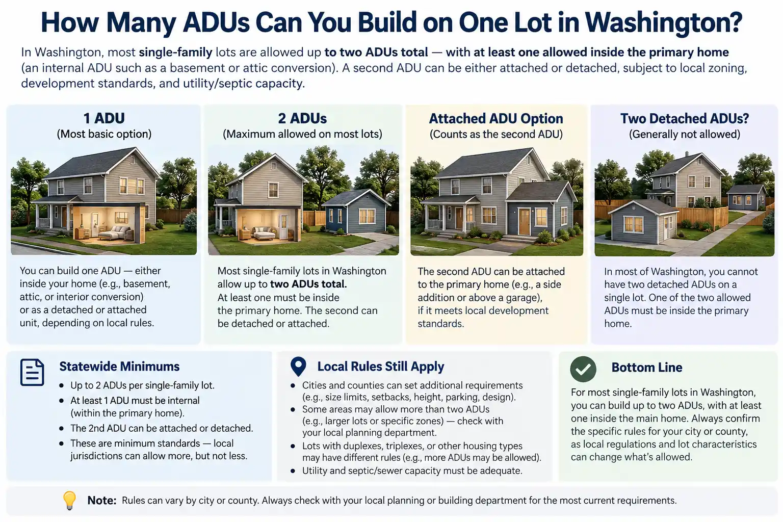 how many ADUs per lot Washington